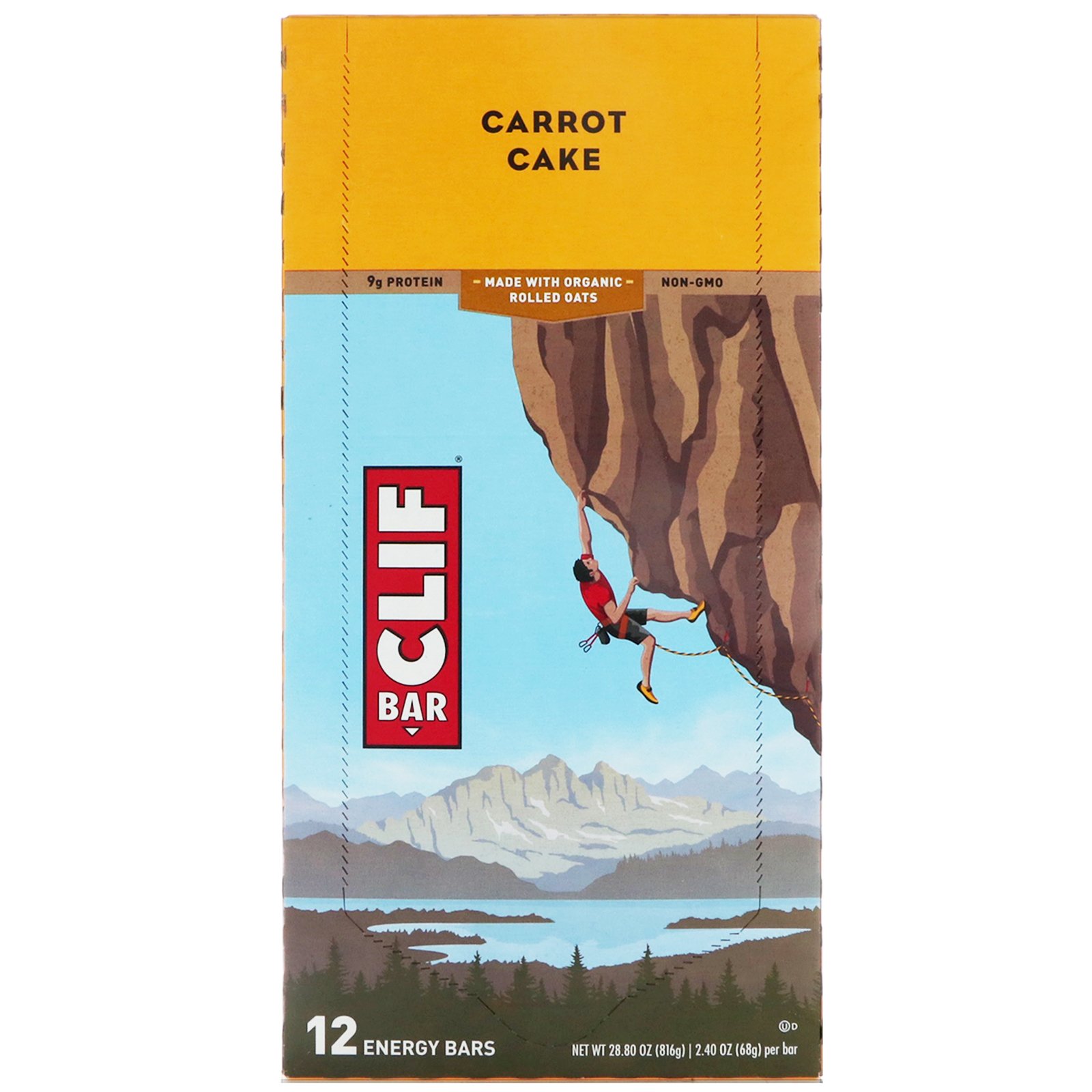 Comprar Clif Bar, Barra de Energia, Bolo de Cenoura, 12 Barras, 68 g Cada - Imagem 2