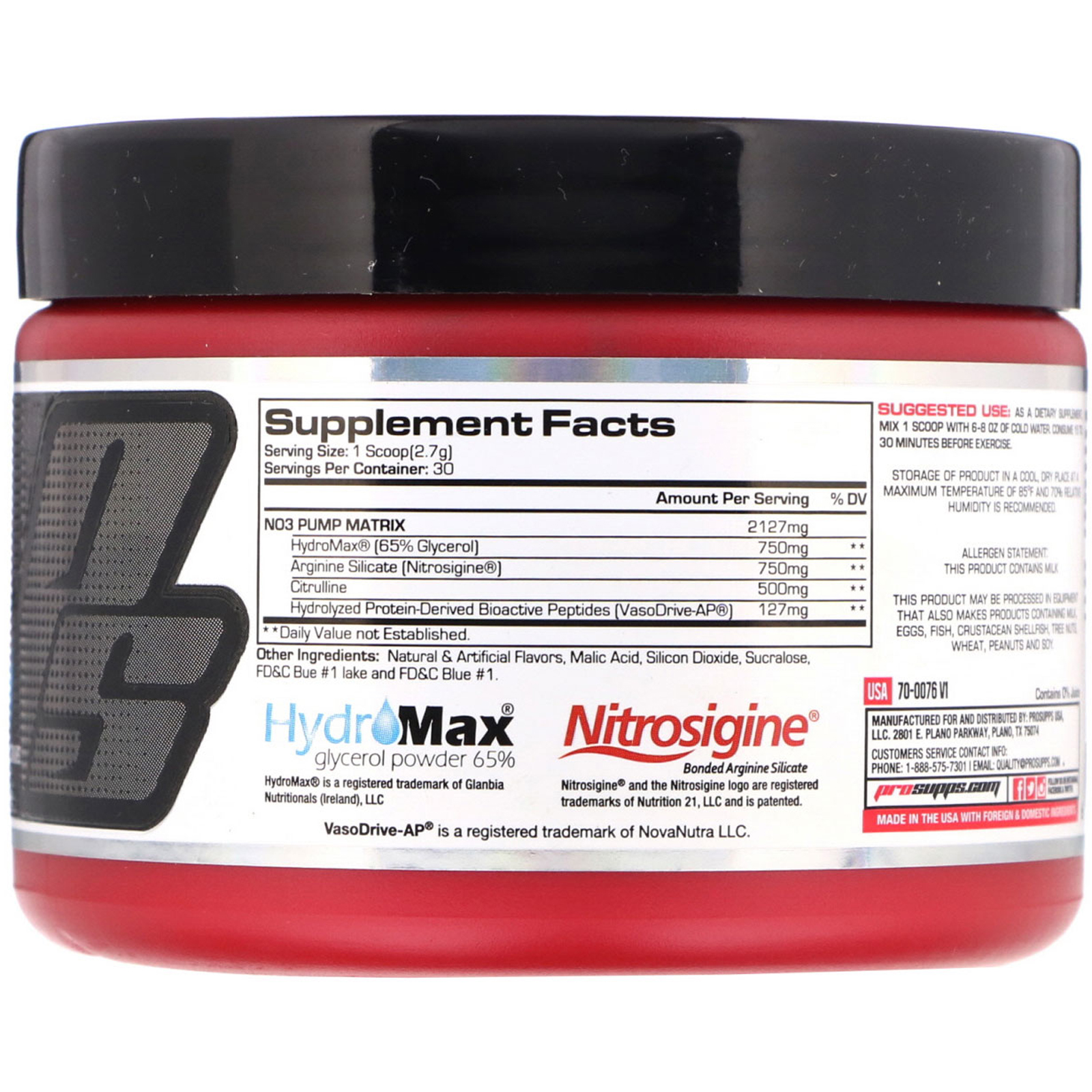 Comprar ProSupps, NO3Drive, Amplificador de Óxido Nítrico, Azul Provocante, 2,9 oz (81 g) - Imagem 2