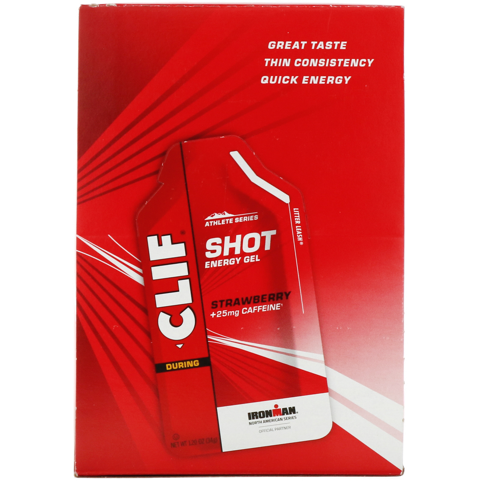 Comprar Clif Bar, Gel Energético Shot, Morango + 25 mg de Cafeína, 24 Sachês, 1,2 oz (34 g) Cada - Imagem 2