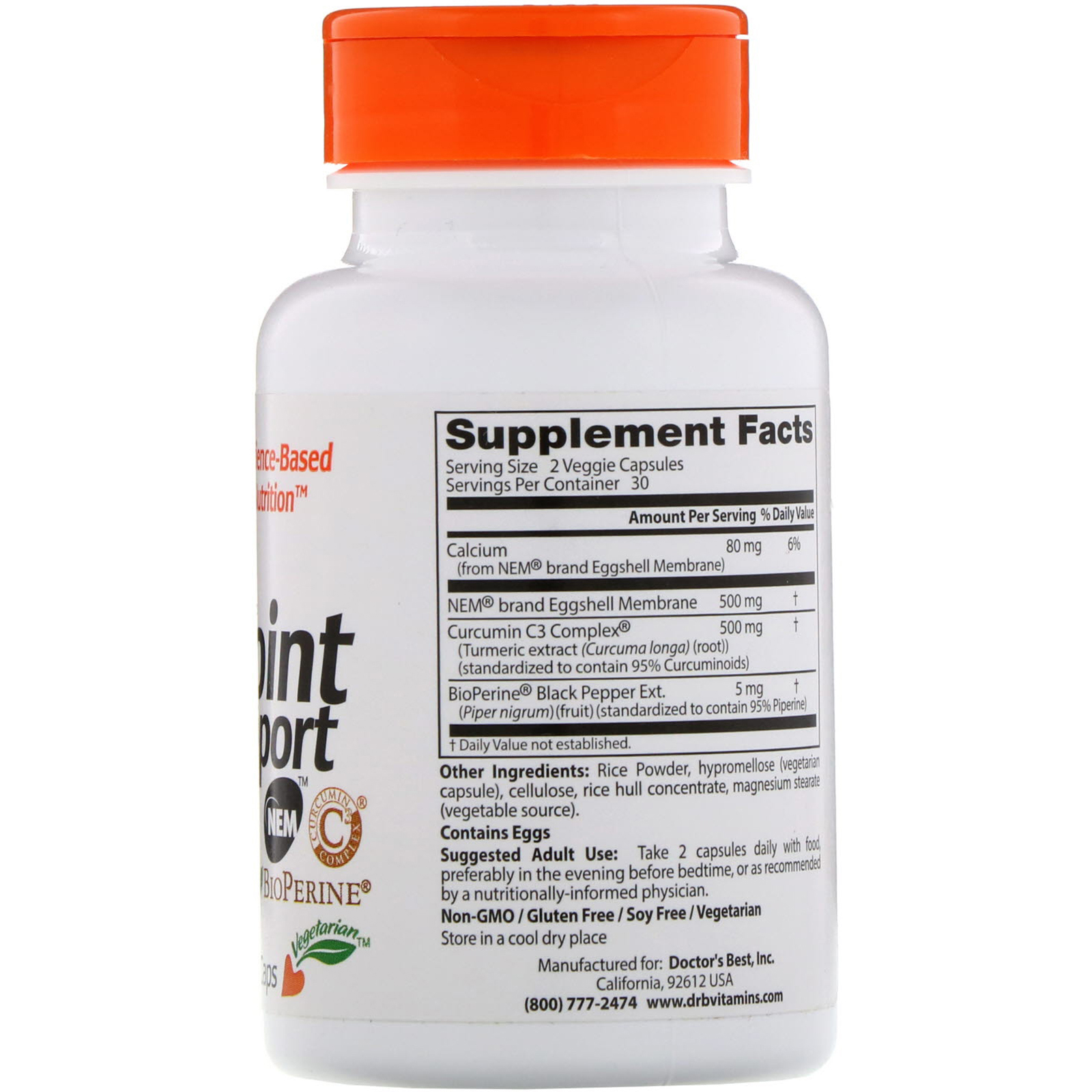 Comprar Doctor's Best, High Absorption Joint Support, 60 Veggie Caps - Imagem 2