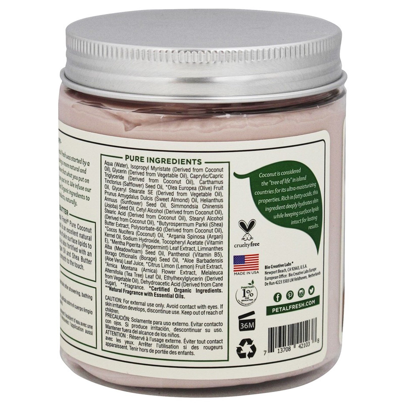 Comprar Petal Fresh, Puro, Manteiga Corporal, Ultra Hidratante, Coco, 237 ml (8 oz) - Imagem 2