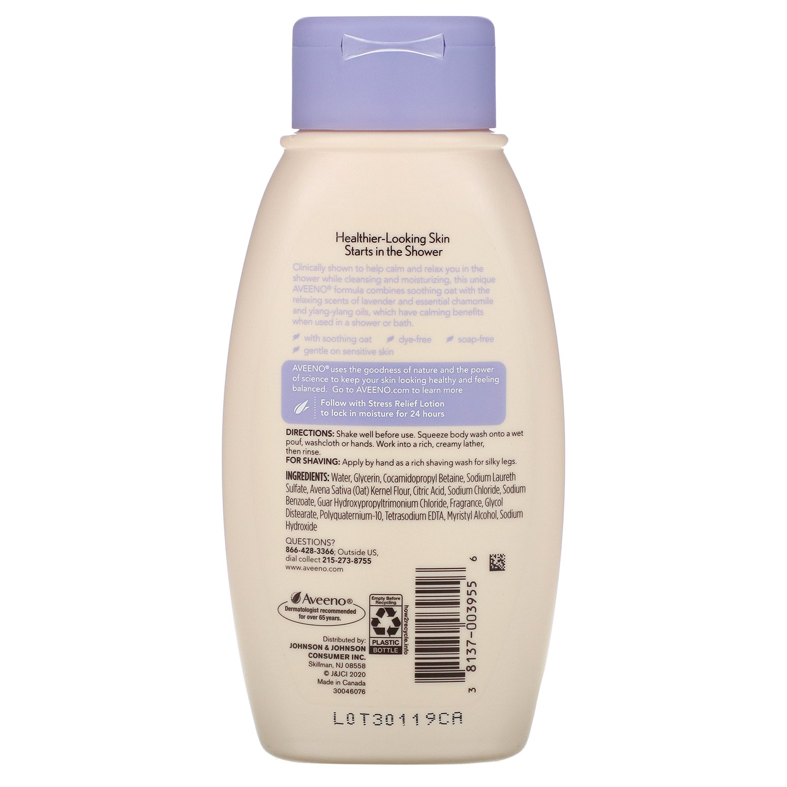 Comprar Aveeno, Ativos Naturais, Sabonete Corporal Líquido Alívio de Estresse, 12 fl oz (354 ml) - Imagem 2