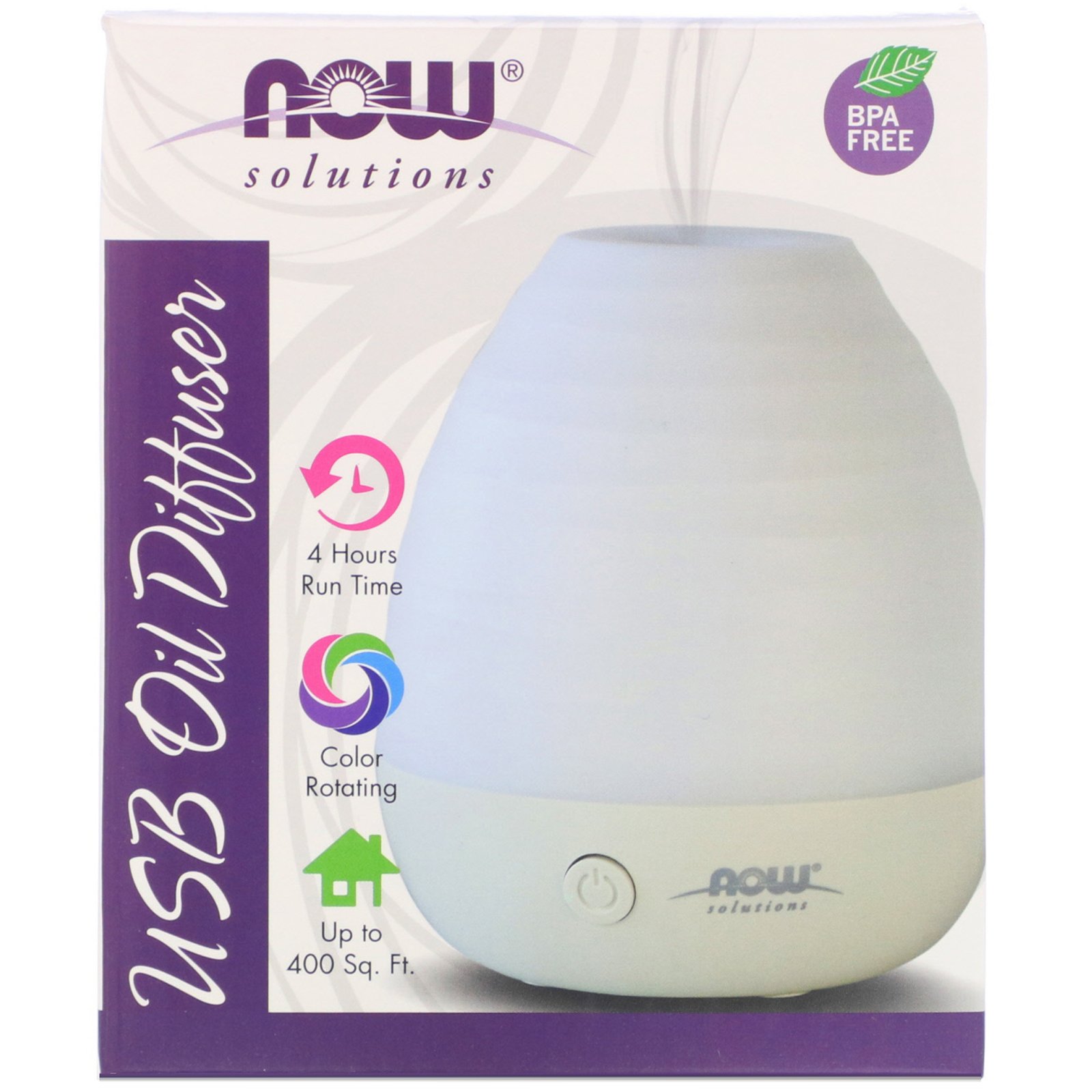 Comprar Now Foods, Soluções, Difusor de Óleo USB Ultrassônico, 1 Difusor