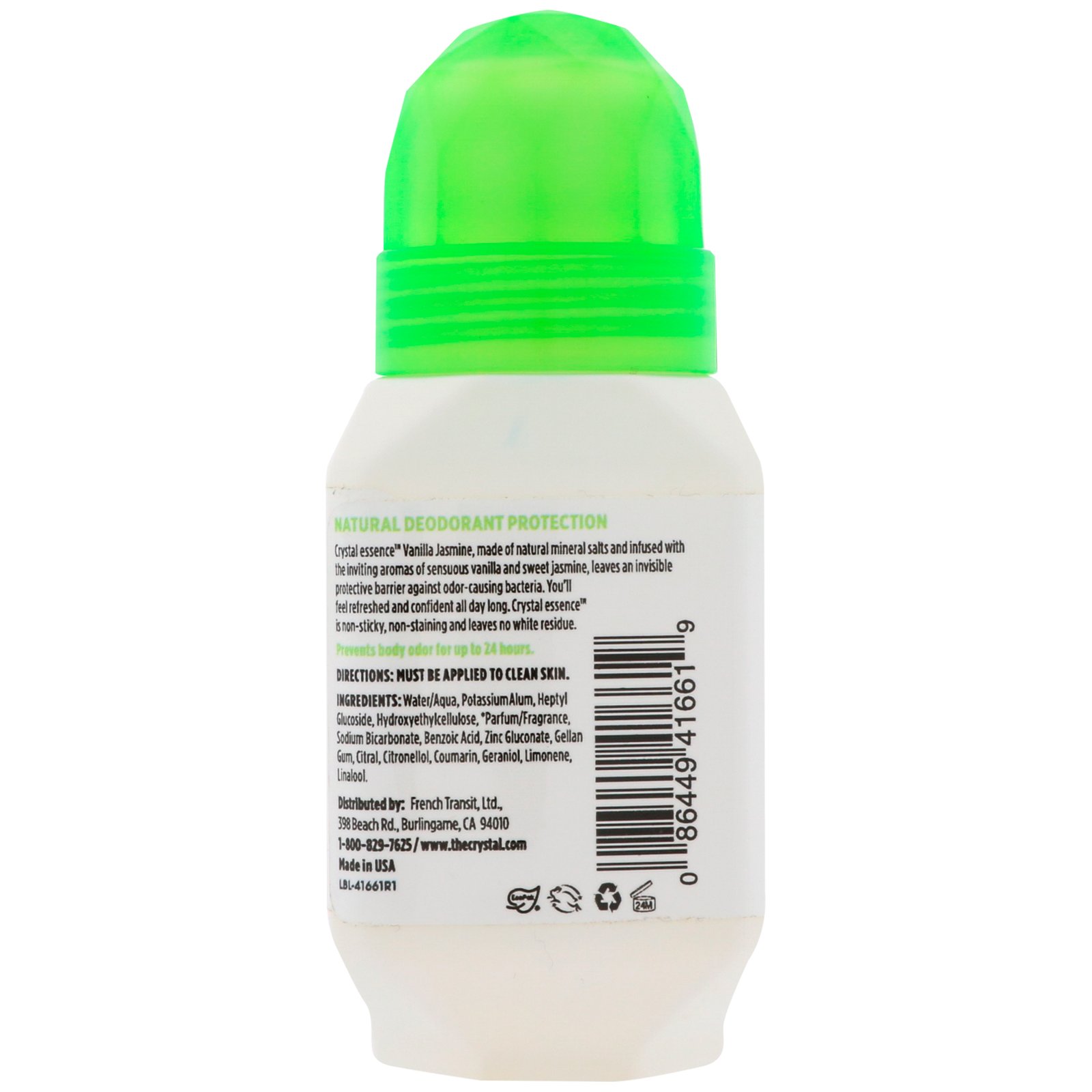 Comprar Crystal Body Deodorant, Desodorante Roll-On Natural, Baunilha e Jasmim, 2,25 fl oz (66 ml) - Imagem 2