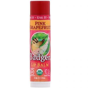 Comprar Badger Company, Orgânico, Bálsamo para os Lábios, Toranja Rosa, 0,15 oz (4,2 g)