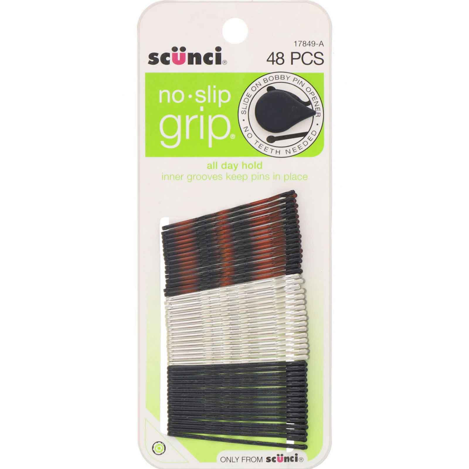 Comprar Scunci, Grampos No Slip Grip para fixação o dia todo, cores variadas, 48 peças