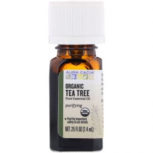 Comprar Aura Cacia, Óleo de Melaleuca Orgânico, 0,25 fl oz (7,4 ml)
