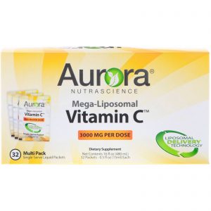 Comprar Aurora Nutrascience, Mega-Liposomal Vitamin C, 3,000 mg, 32 Single-Serve Liquid Packets, 0.5 fl oz (15 ml) Each