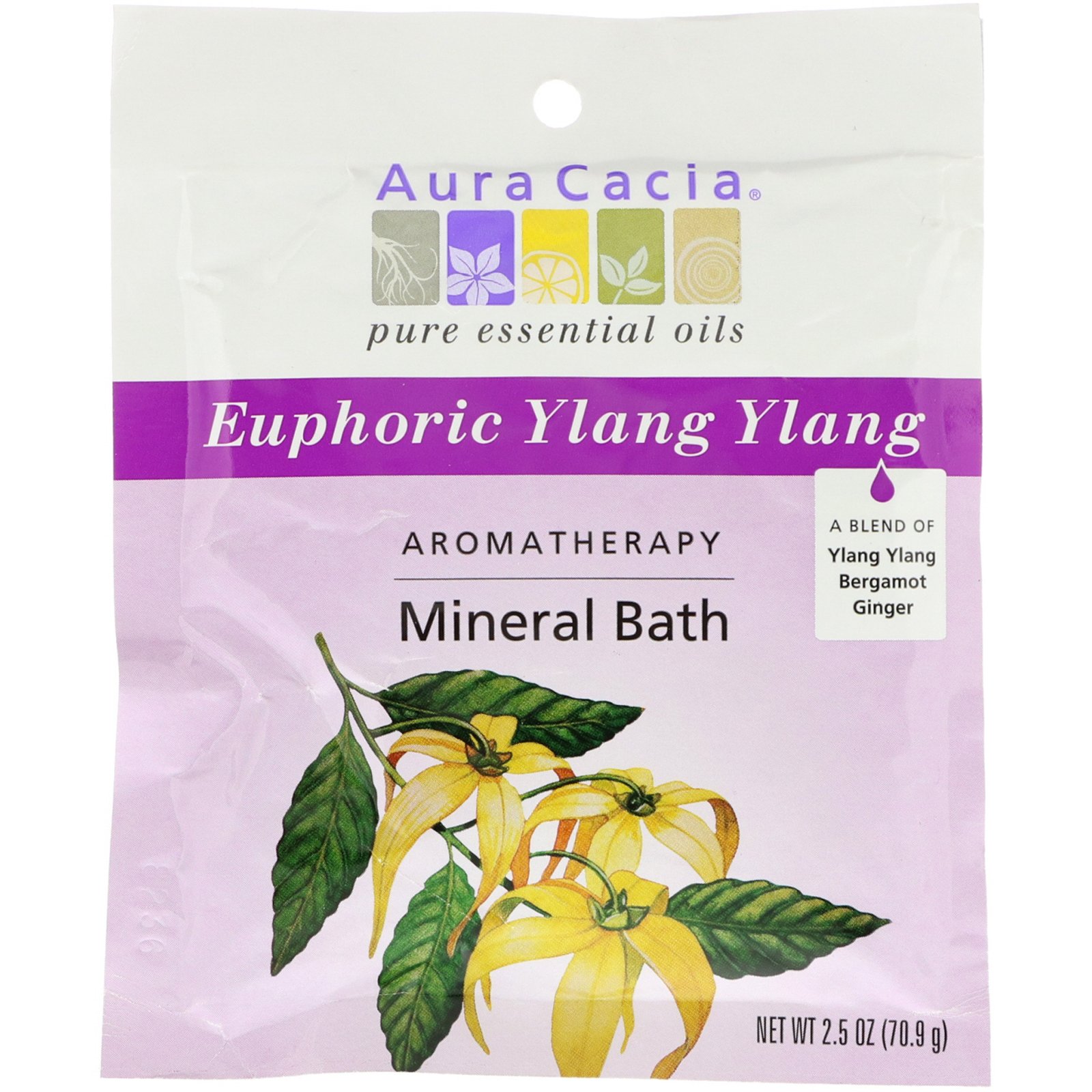 Comprar Aura Cacia, Banho Mineral de Aromaterapia, Euphoric Ylang Ylang, 2.5 oz (70.9 g)