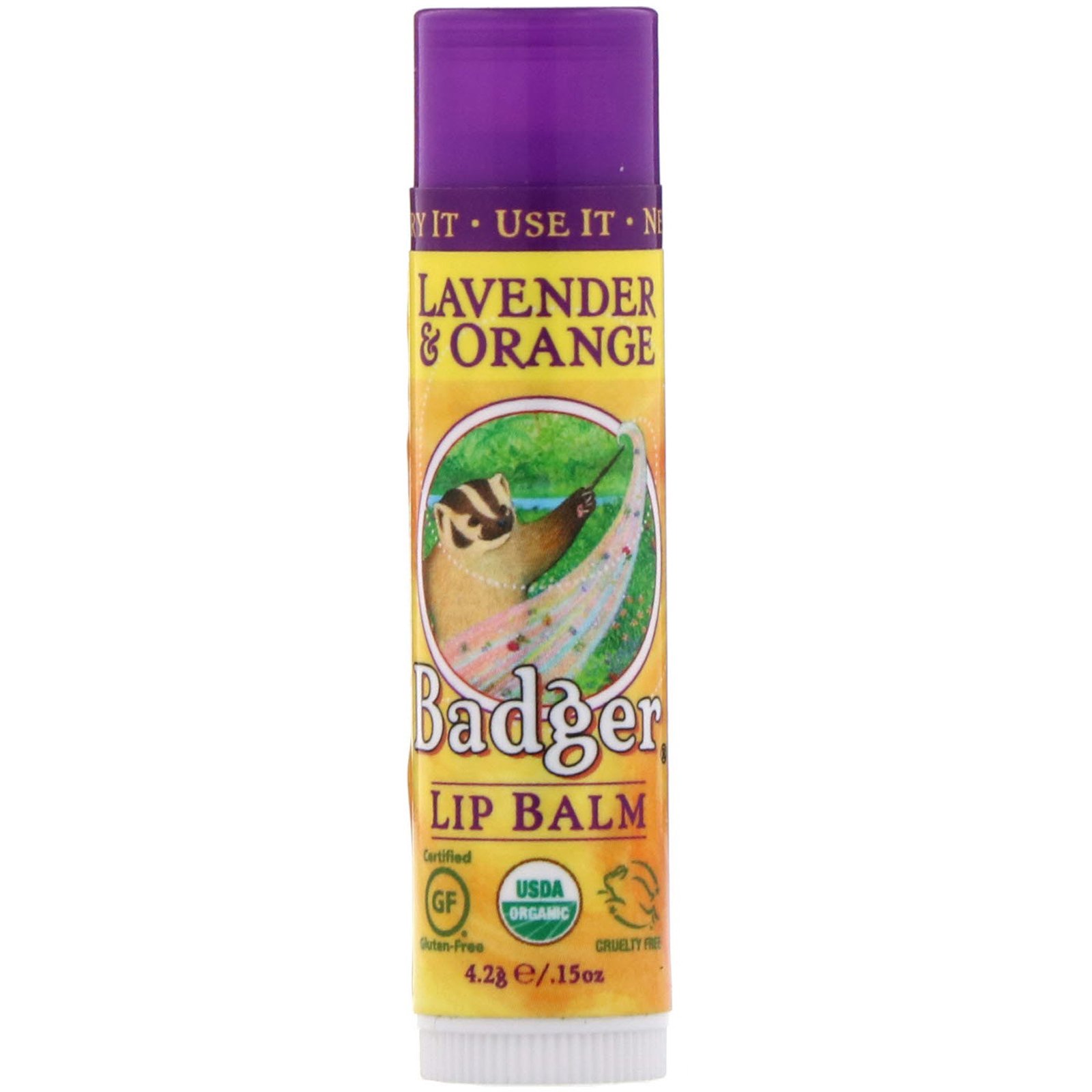 Comprar Badger Company, Lip Balm, Lavender & Orange, .15 oz (4.2 g)