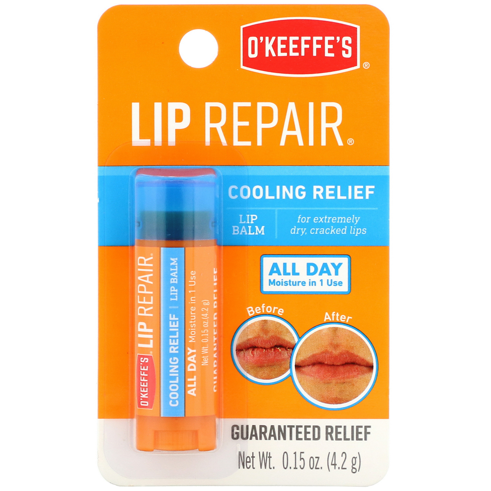 Comprar O'Keeffe's, Lip Repair, Cooling Relief, Lip Balm, 0.15 oz (4.2 g) - Imagem 2