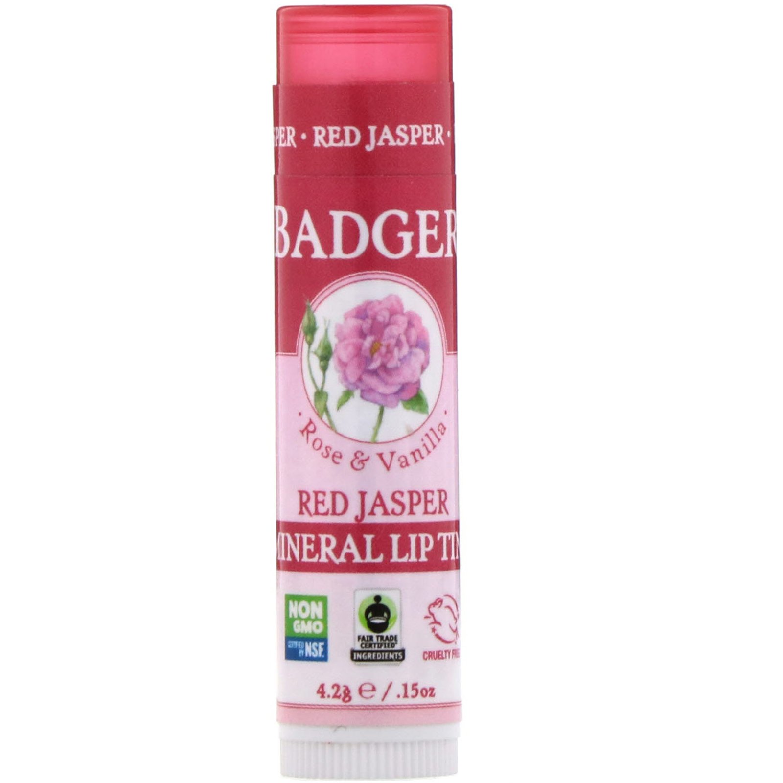 Comprar Badger Company, Matiz de lábio mineral, Jasper vermelho, 0,15 onças (4,2 g)