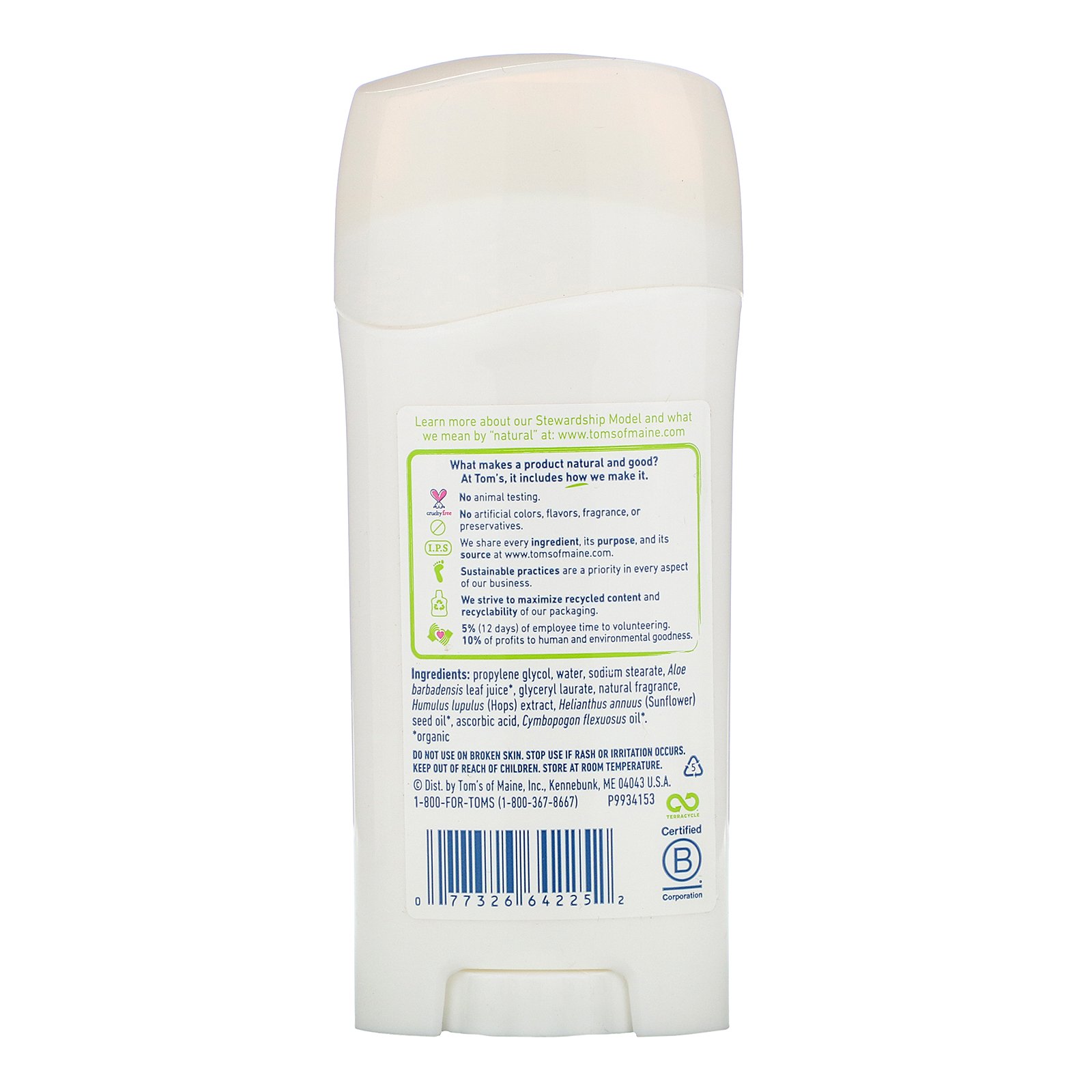 Comprar Tom's of Maine, Natural Deodorant, Long Lasting, Maine Woodspice, 2.25 oz (64 g) - Imagem 2