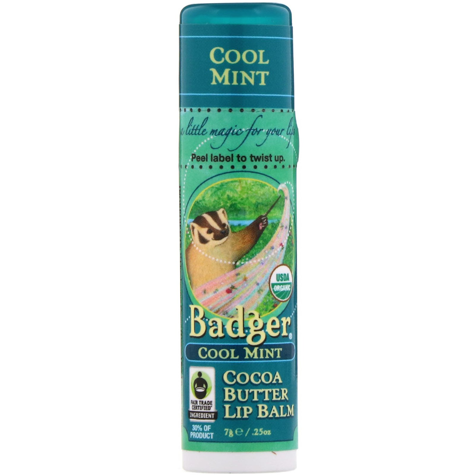 Comprar Badger Company, Balm para os Lábios Manteiga de Cacau, Cool Mint, 0,25 oz (7 g)