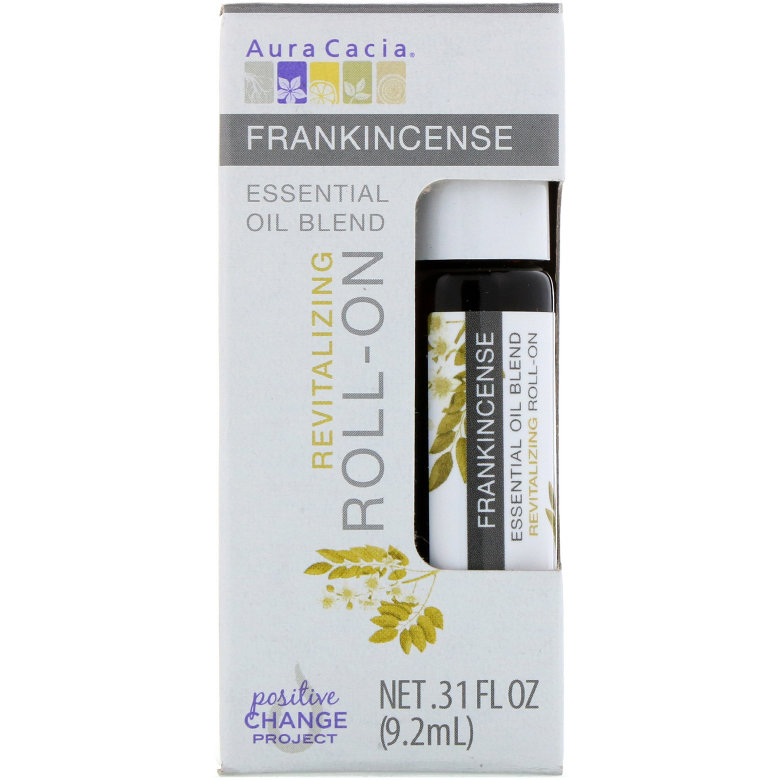 Comprar Aura Cacia, Mistura de óleos essenciais, Roll-On revitalizante, incenso, 0,31 fl oz (9,2 ml)