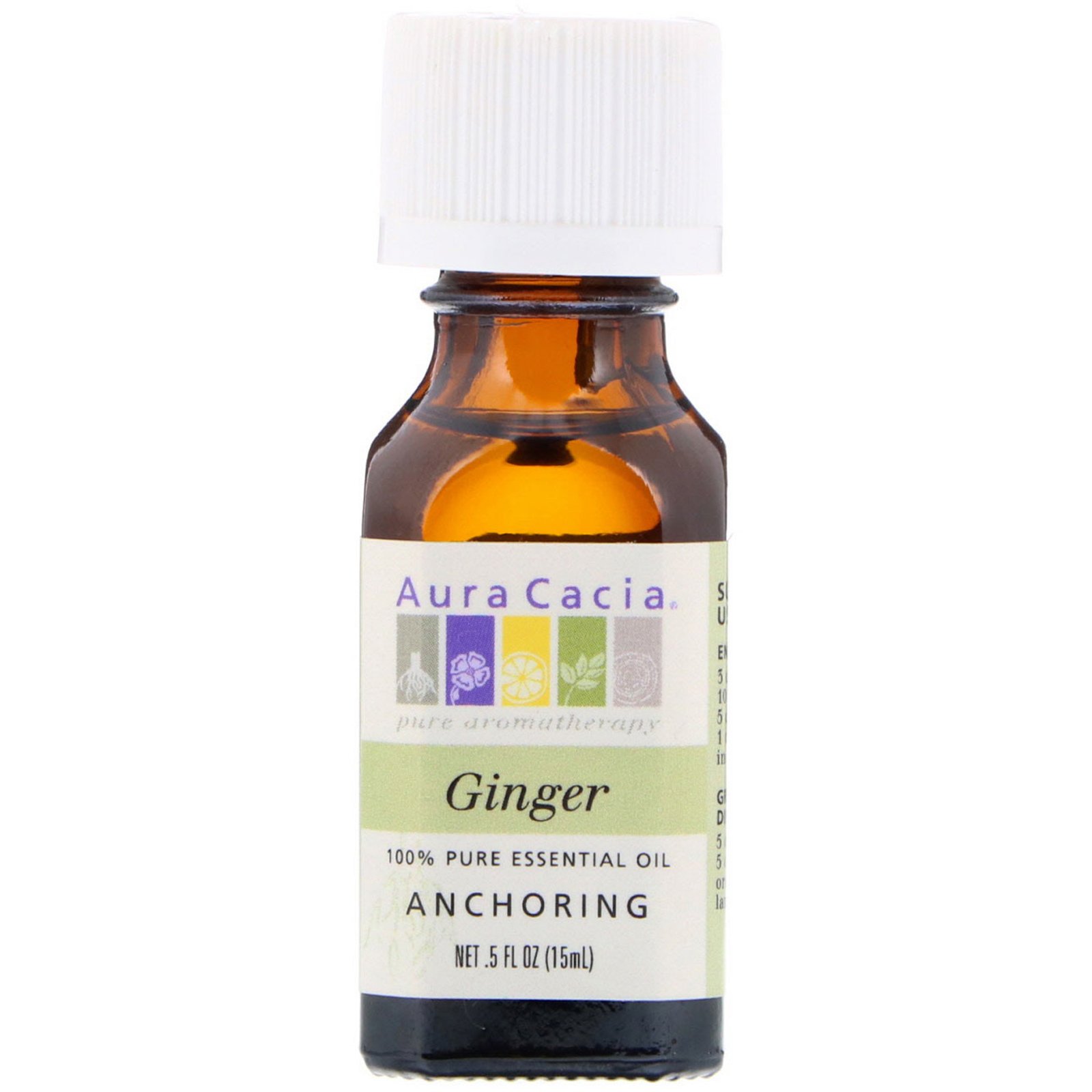 Comprar Aura Cacia, Óleo Essencial 100% Puro, Gengibre, .5 fl oz (15 ml)