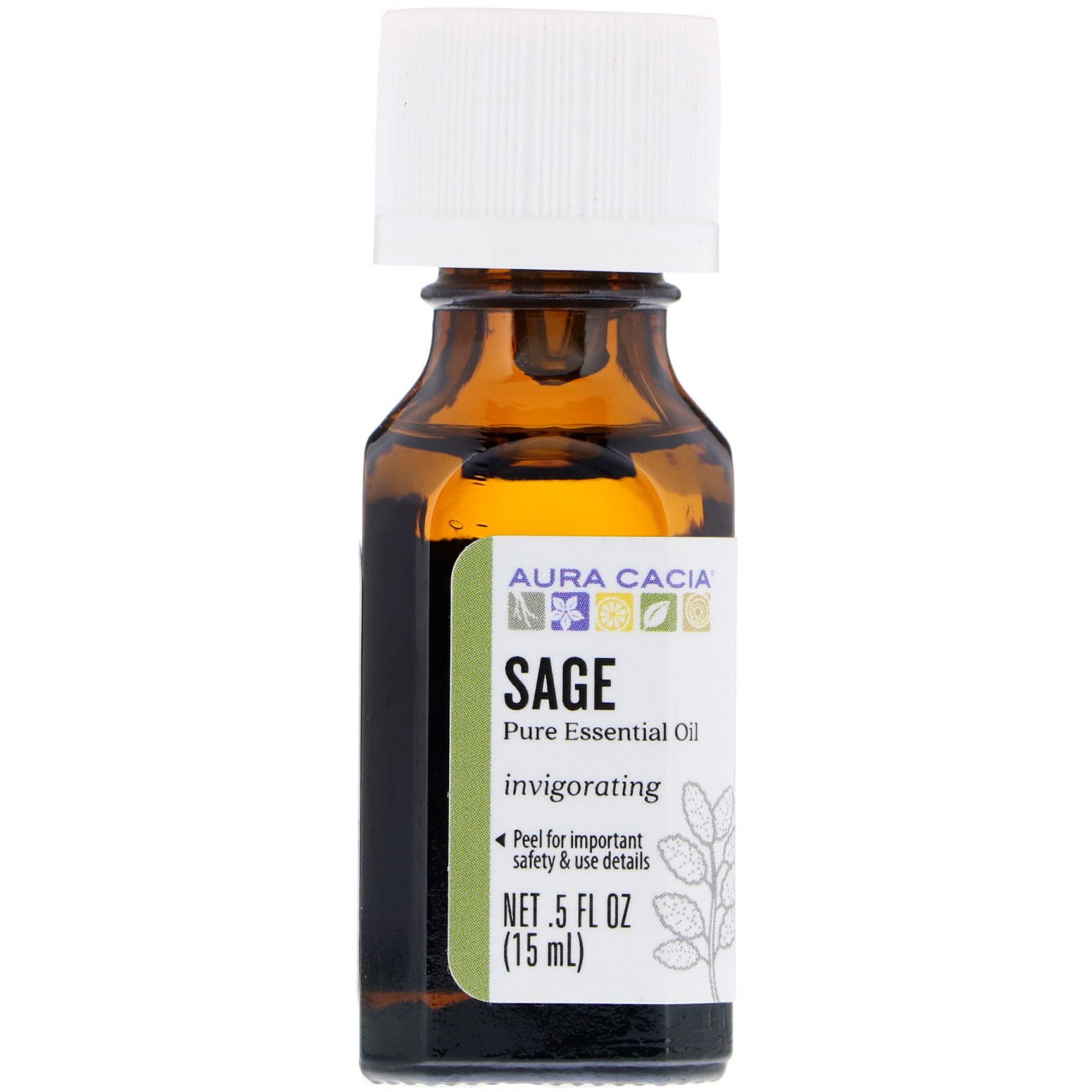 Comprar Aura Cacia, Pure Essential Oil, Sage, .5 fl oz (15 ml)