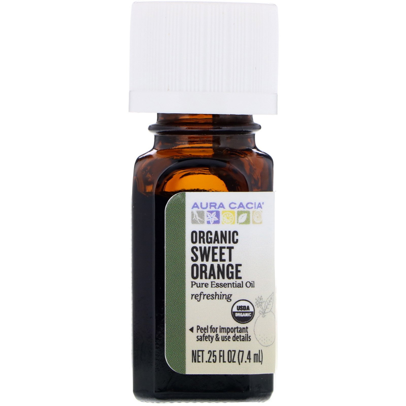 Comprar Aura Cacia, Organic, Sweet Orange, .25 fl oz (7.4 ml)