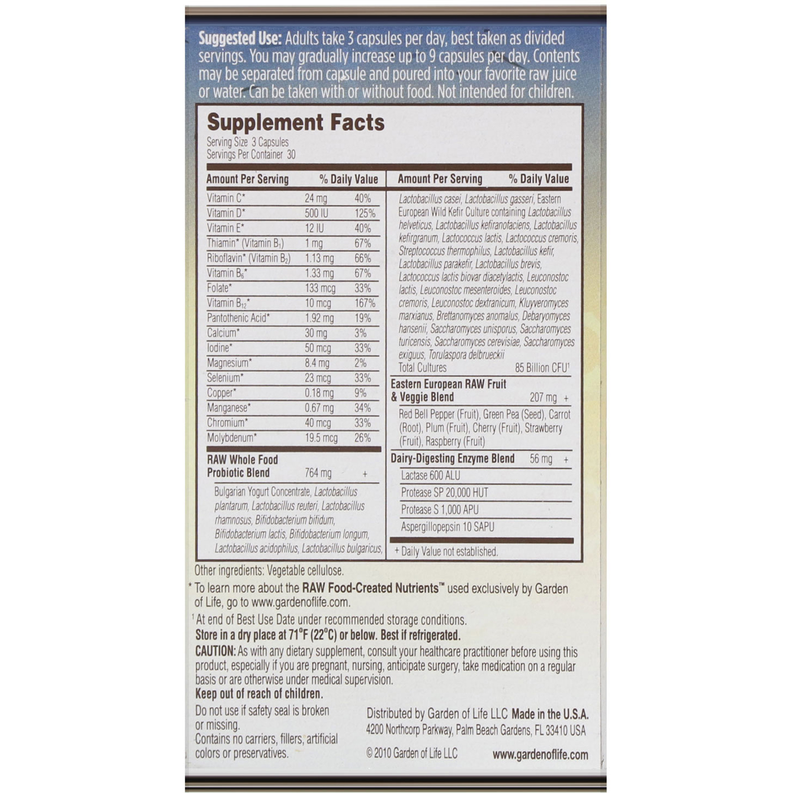 Comprar Garden of Life, RAW Probiotics, Mulheres, 90 Cápsulas Vegetais - Imagem 2