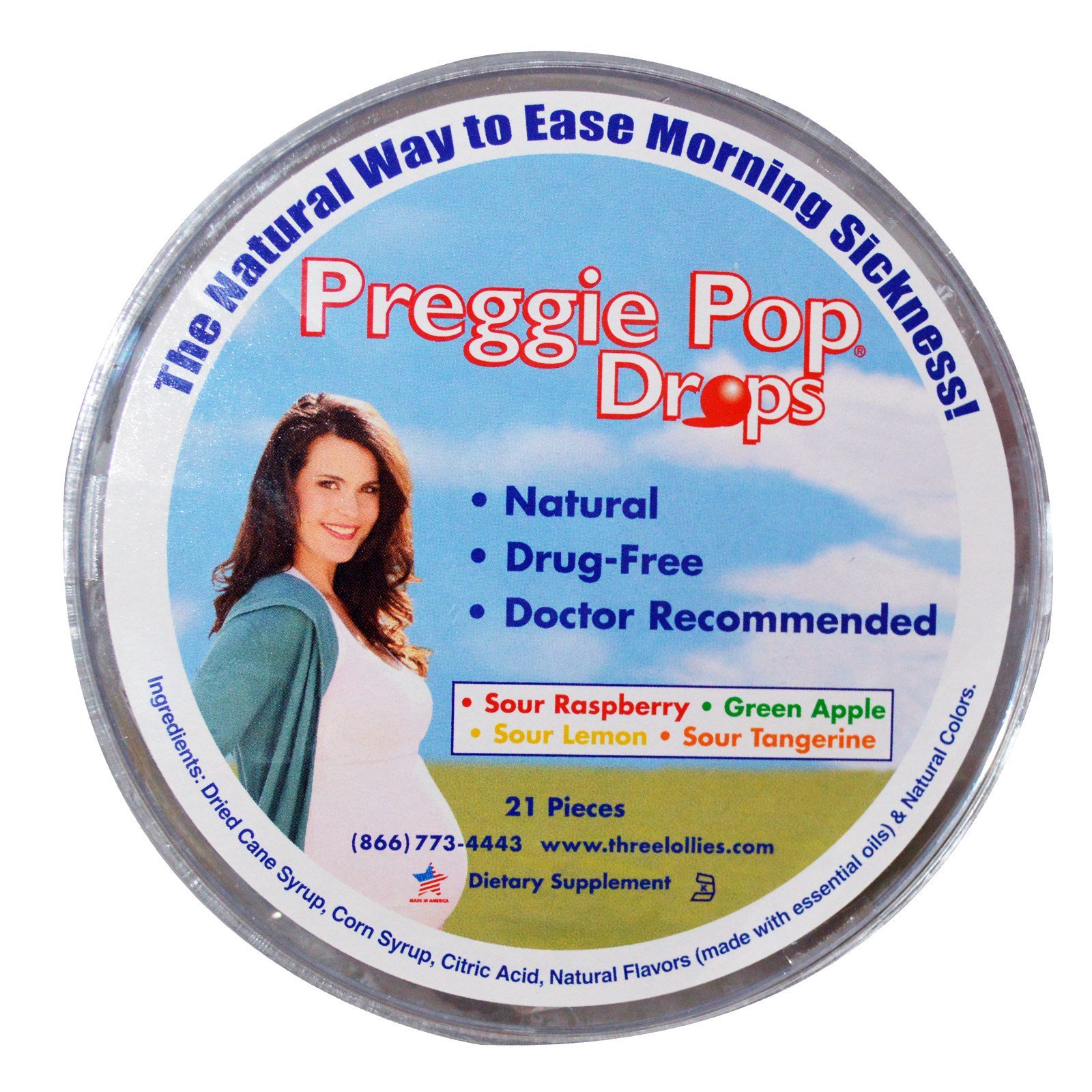 Comprar Three Lollies, Preggie Pop Drops, Frutas Ácidas, 21 Unidades