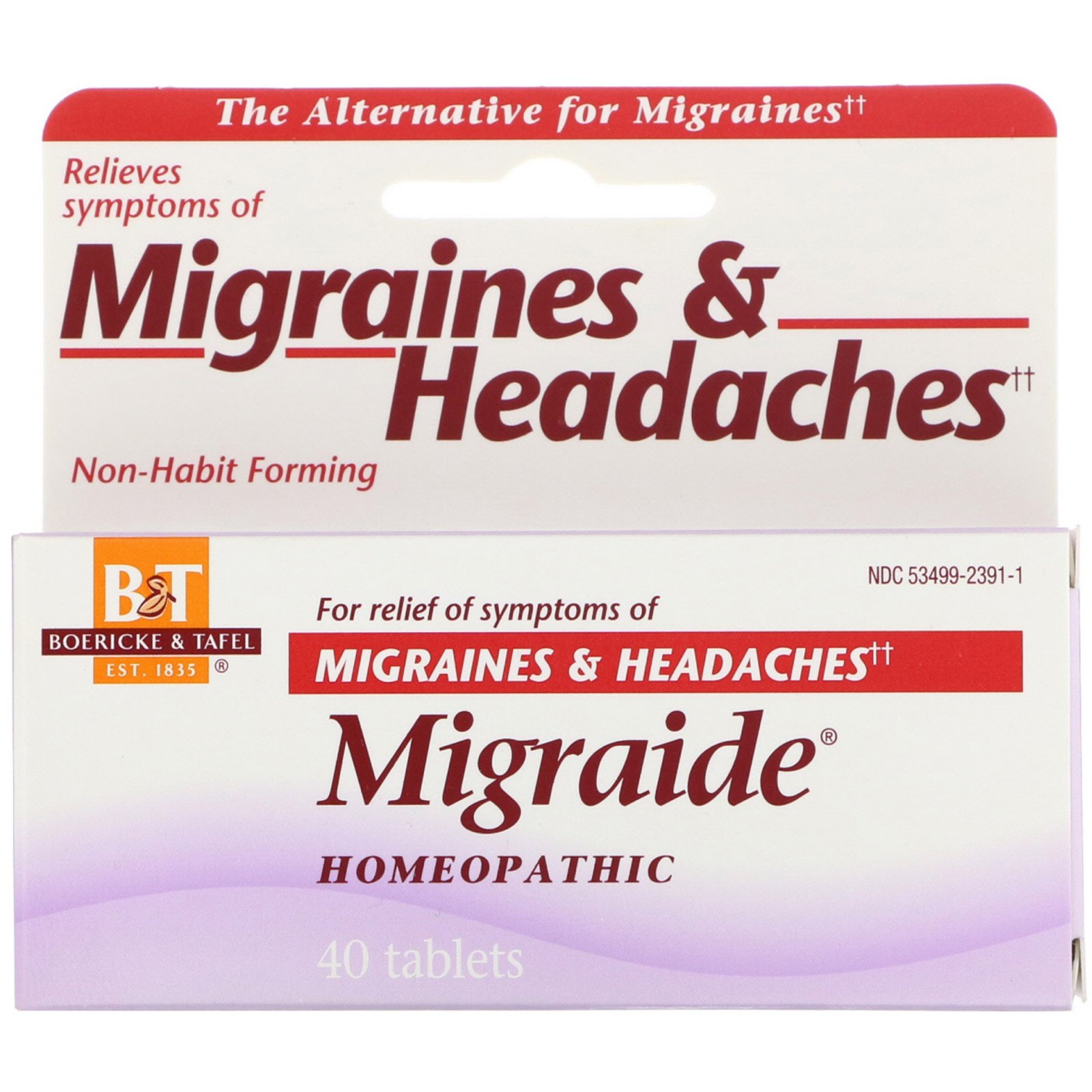 Comprar Boericke & Tafel, Migraide , 40 Comprimidos