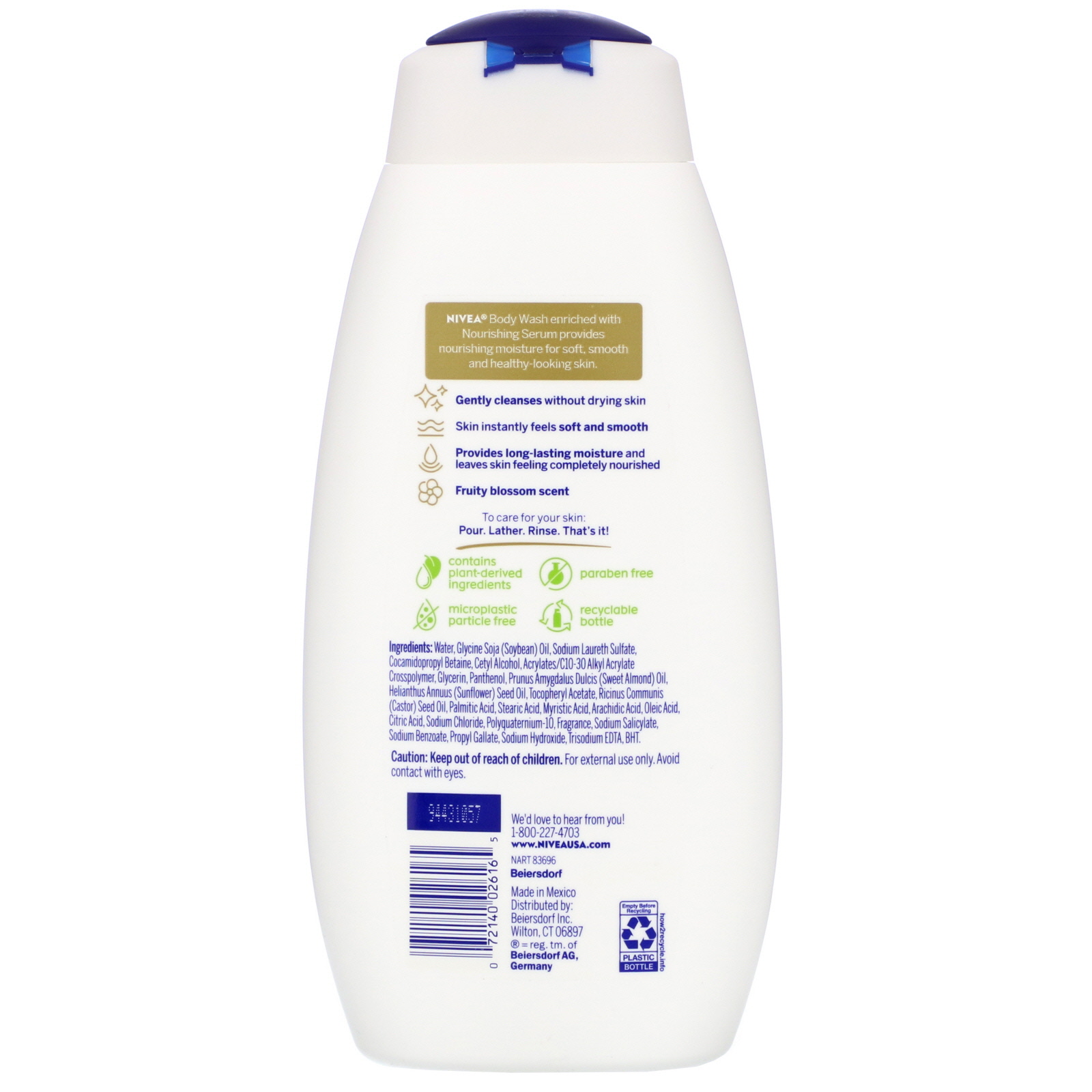 Comprar Nivea, Nourishing Body Wash, Botanical Blossom, 20 fl oz (591 ml) - Imagem 2