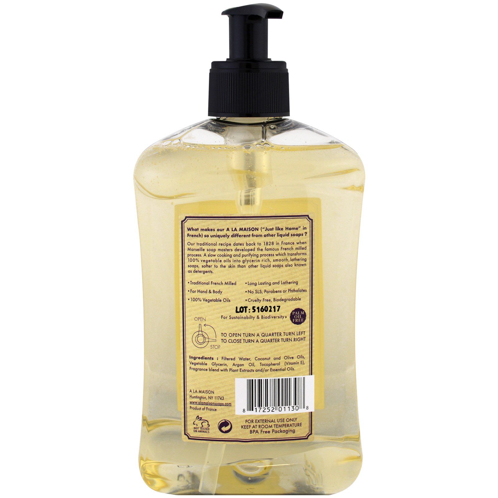 Comprar A La Maison de Provence, Sabão para as Mãos e o Corpo, Figo e Manjericão, 16.9 onças fluidas (500 ml) - Imagem 2