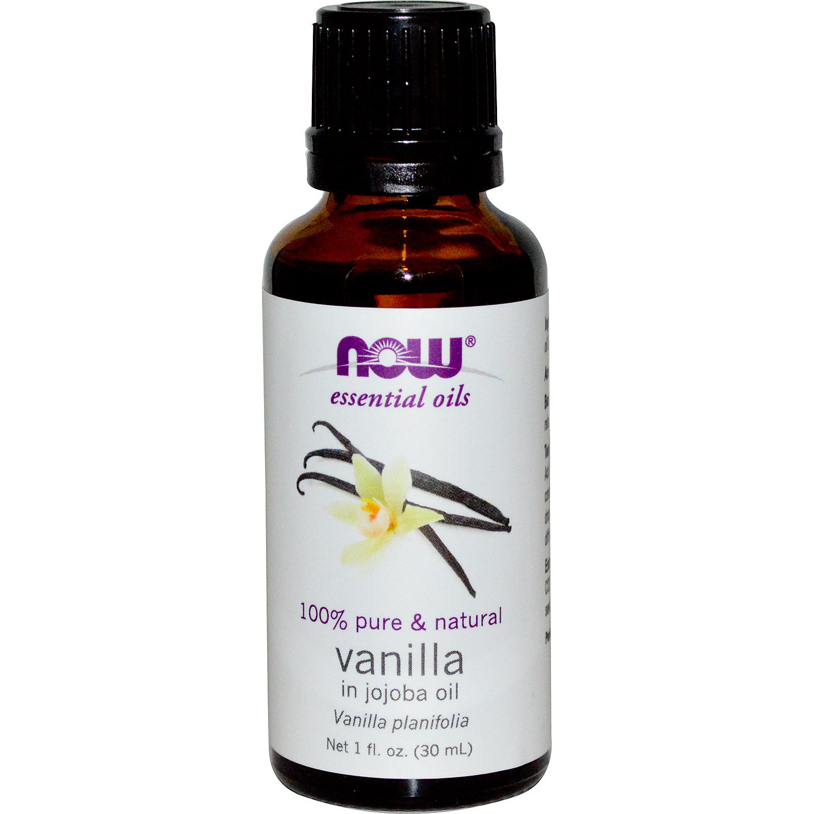 Comprar Now Foods, Óleos Essenciais, Baunilha, em Óleo de Jojoba, 30 ml (1 fl oz)