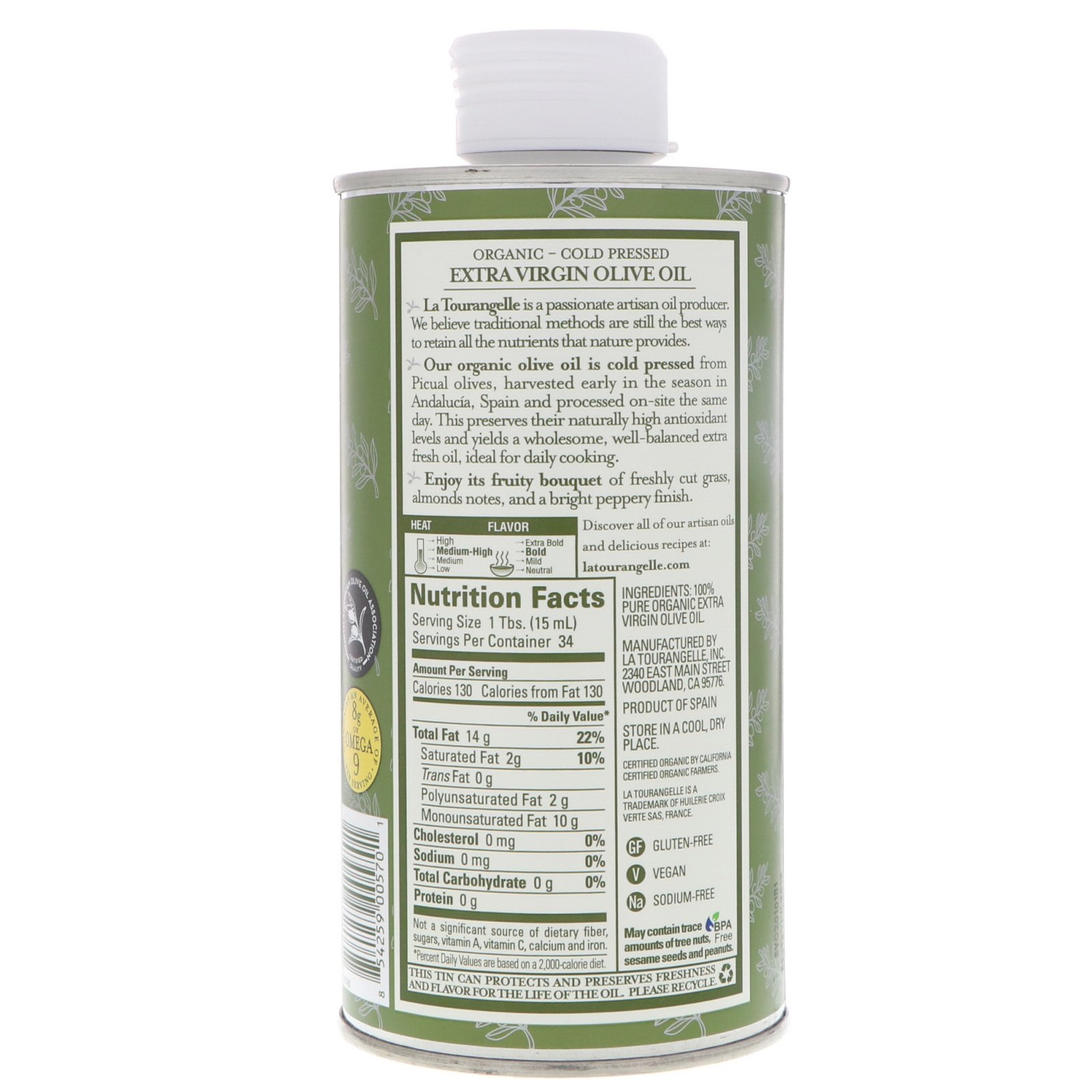 Comprar La Tourangelle, Azeite de Oliva Extra Virgem 100% Orgânico, 500 ml (16,9 fl oz) - Imagem 2