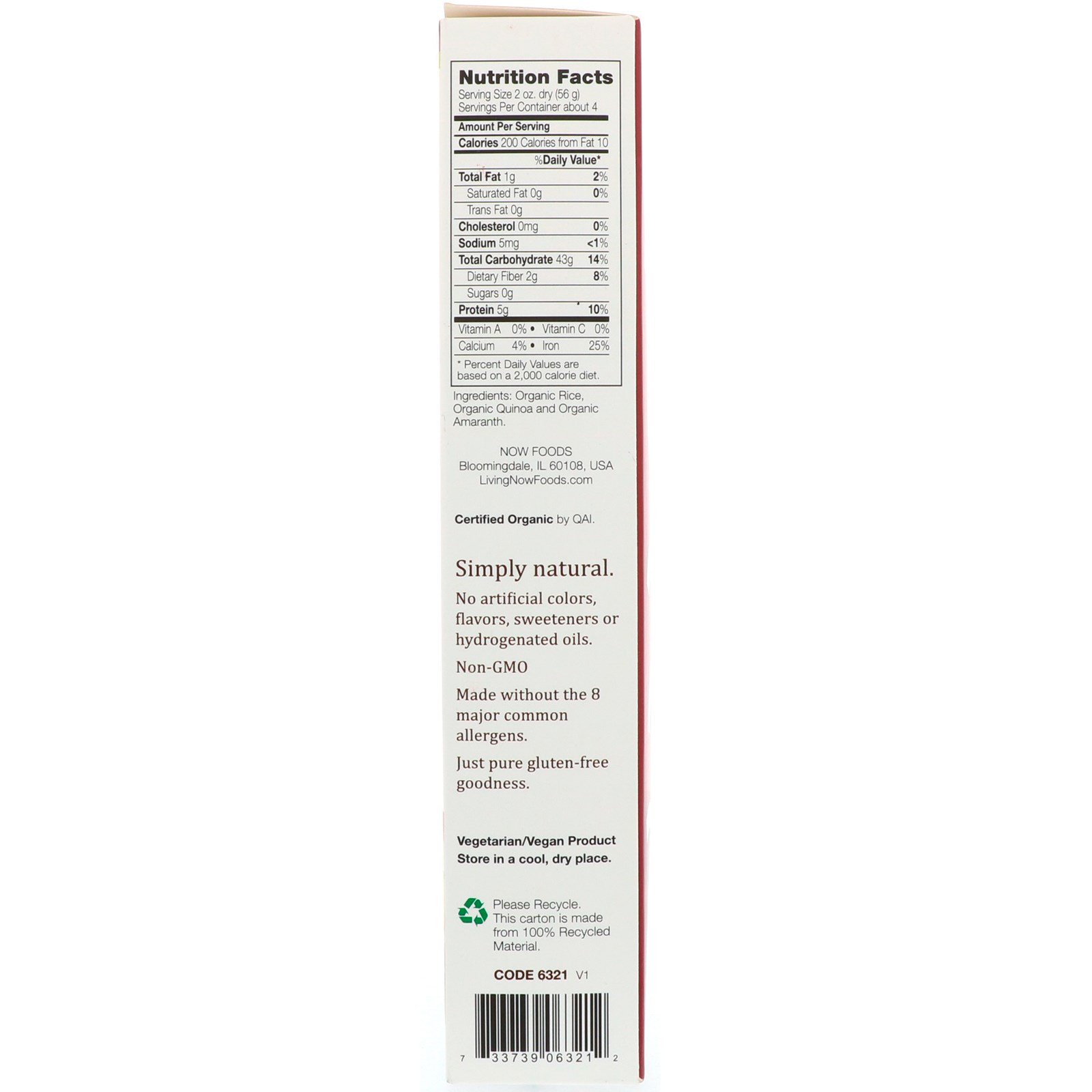 Comprar Now Foods, Macarrão de Quinoa Orgânica, Sem Glúten, 227 g (8 oz) - Imagem 2