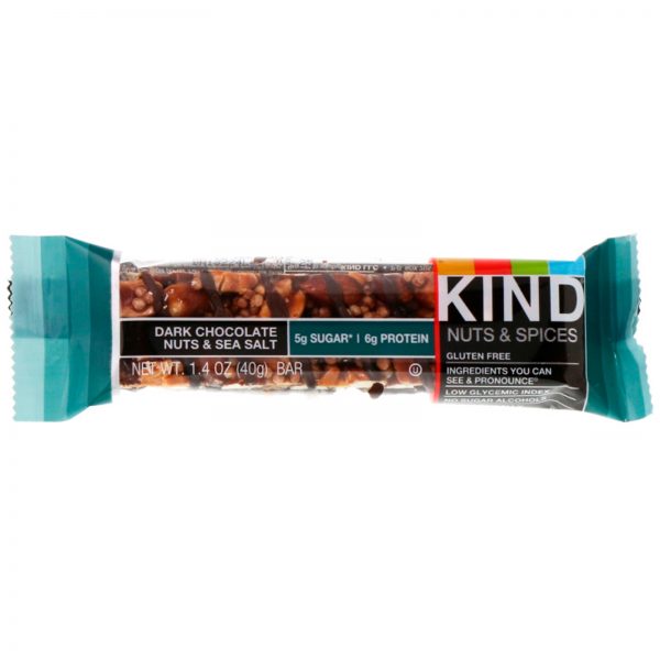 Comprar KIND Bars, Nozes e Especiarias, Nozes com Chocolate Amargo e Sal Marinho, 12 Barras, 40 g (1,4 oz) Cada - Imagem 4