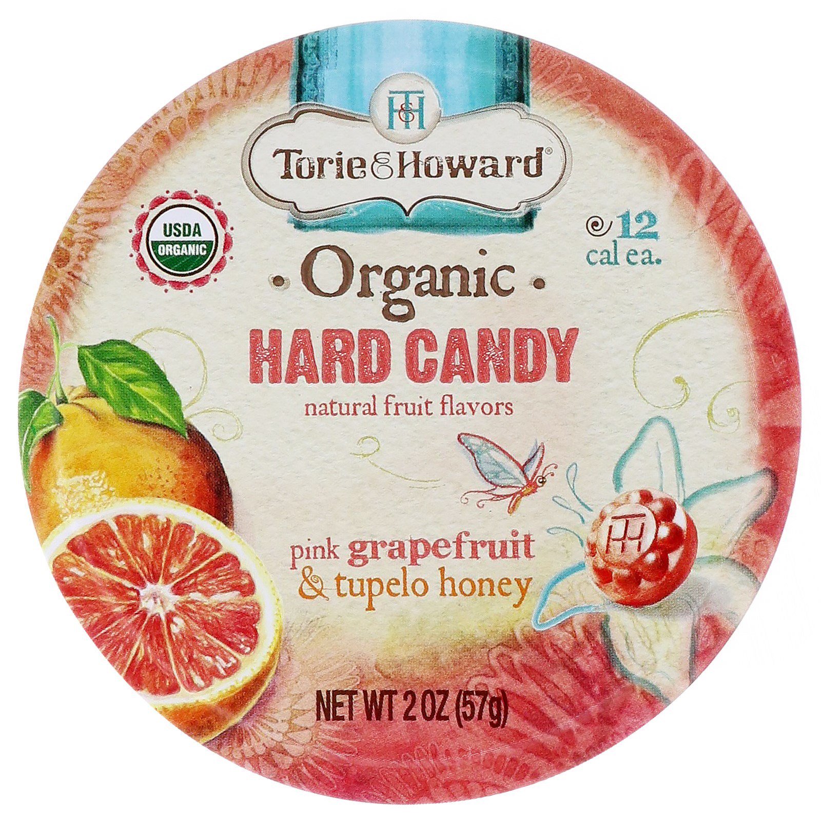 Comprar Torie & Howard, Balas Orgânicas, Toranja Rosa e Mel Tupelo, 2 oz (57 g)