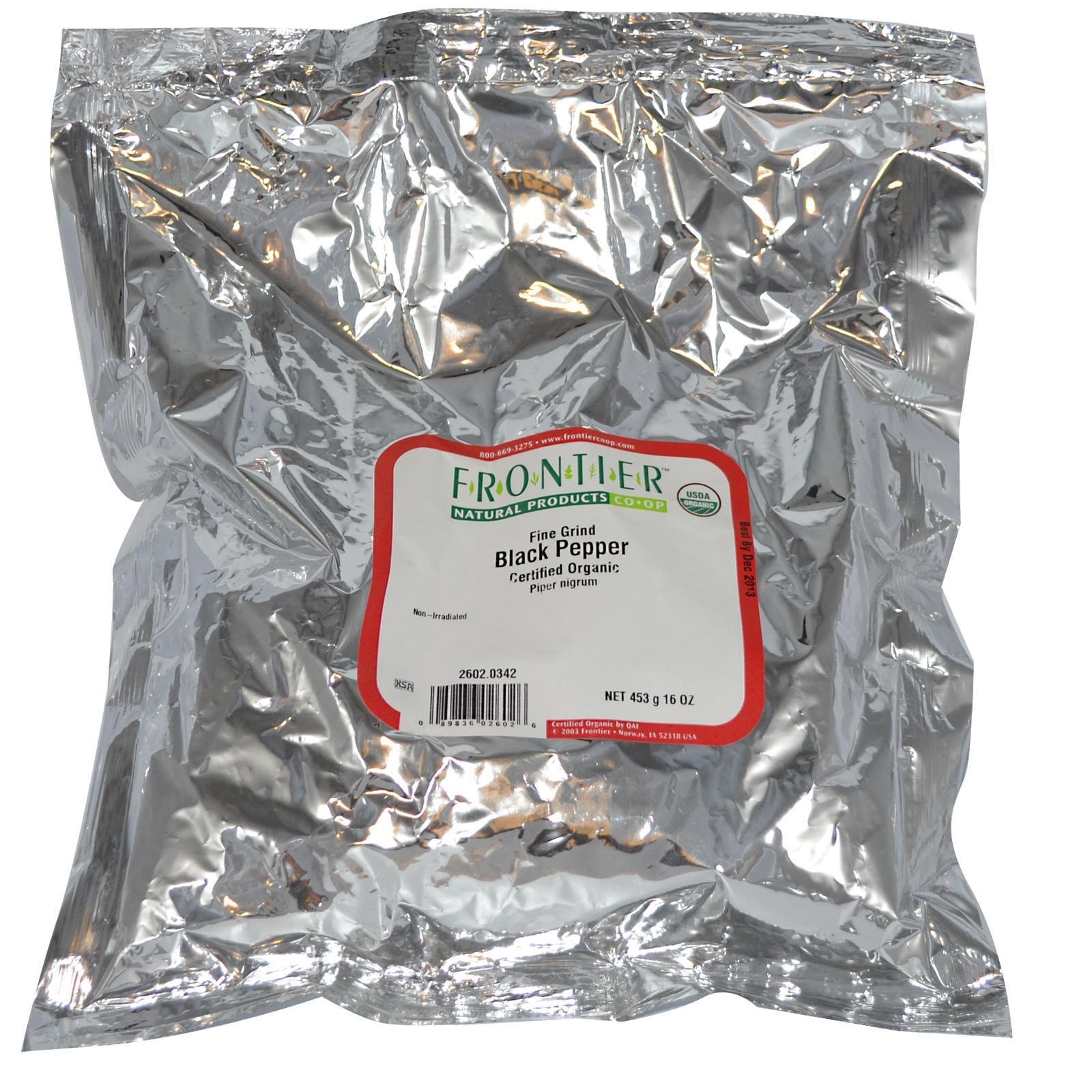 Comprar Frontier Natural Products, Pimenta Preta Fina Moída Orgânica, 16 oz (453 g) - Imagem 2