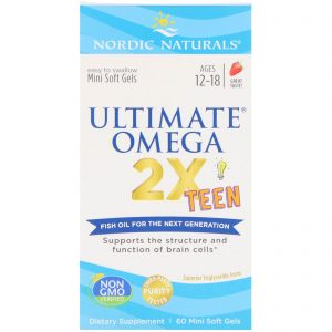 Comprar Nordic Naturals, Ultimate Omega 2X Teen, Morango, 60 Mini Cápsulas Softgel