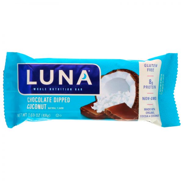 Comprar Clif Bar, Luna, Barra de Nutrição Integral para as Mulheres, Chocolate mergulhado em coco, 15 barras, 1.69 oz (48 g) Cada - Imagem 4