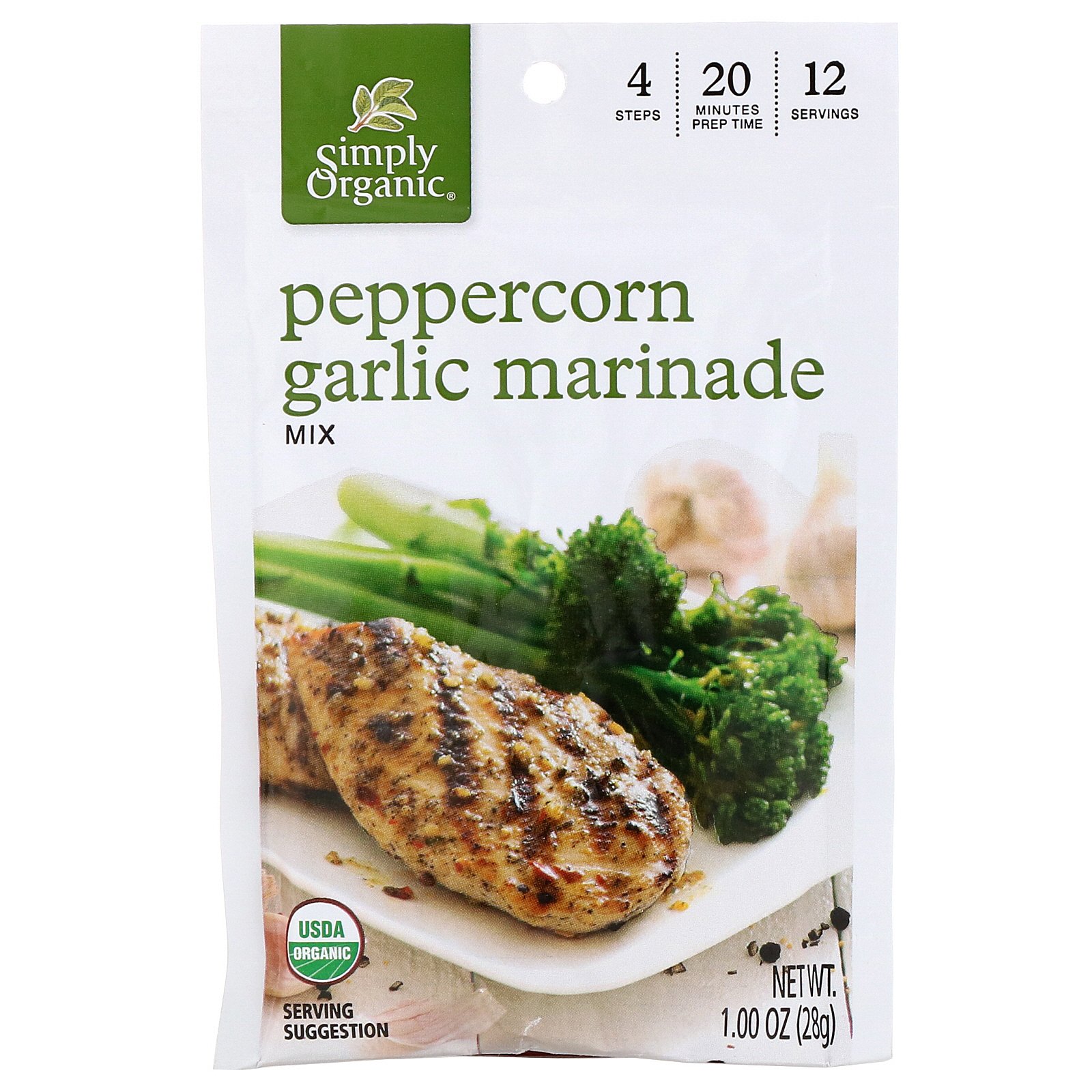 Comprar Simply Organic, Marinada Mix de Alho e Pimenta, 12 Pacotes, 1,00 oz (28 g) Cada - Imagem 2