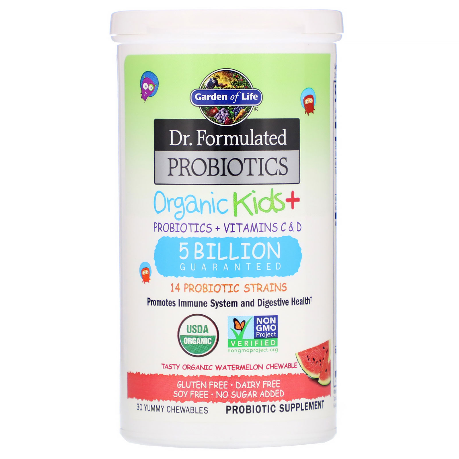 Comprar Garden of Life, Dr. Formulated Probiotics, Organic Kids +, Tasty Organic Watermelon, 30 Deliciosos Comprimidos Mastigáveis - Imagem 3