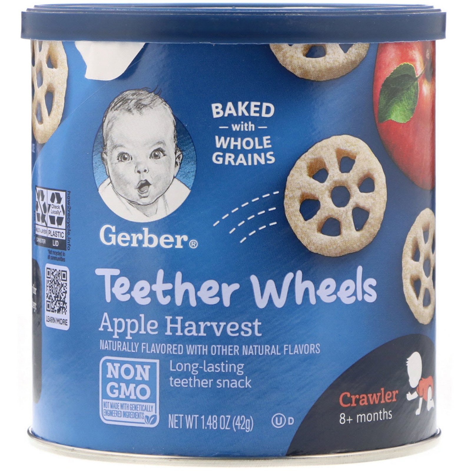 Comprar Gerber, Teether Wheels, Bebês, A Partir de 8 Meses, Colheita de Maçã, 42 g (1,48 oz)