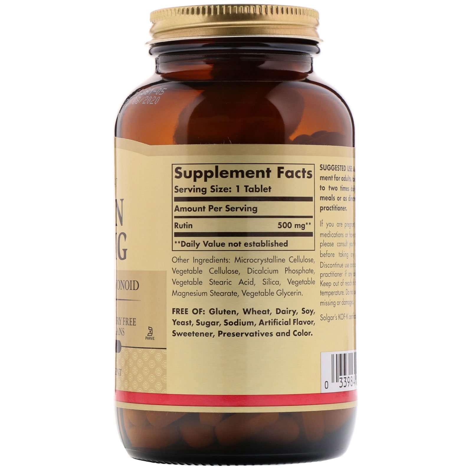 Comprar Solgar, Rutina, 500 mg, 250 Comprimidos - Imagem 2