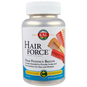 Comprar KAL, Hair Force, High Potency Biotin, 60 Vegetarian Capsules