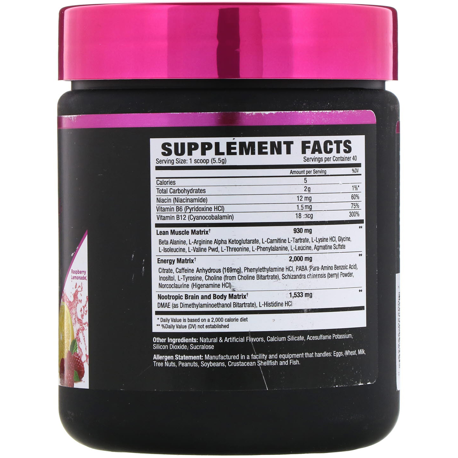 Comprar NLA for Her, Uplift, Pré-Exercício, Limonada com Framboesa, 210 g - Imagem 2