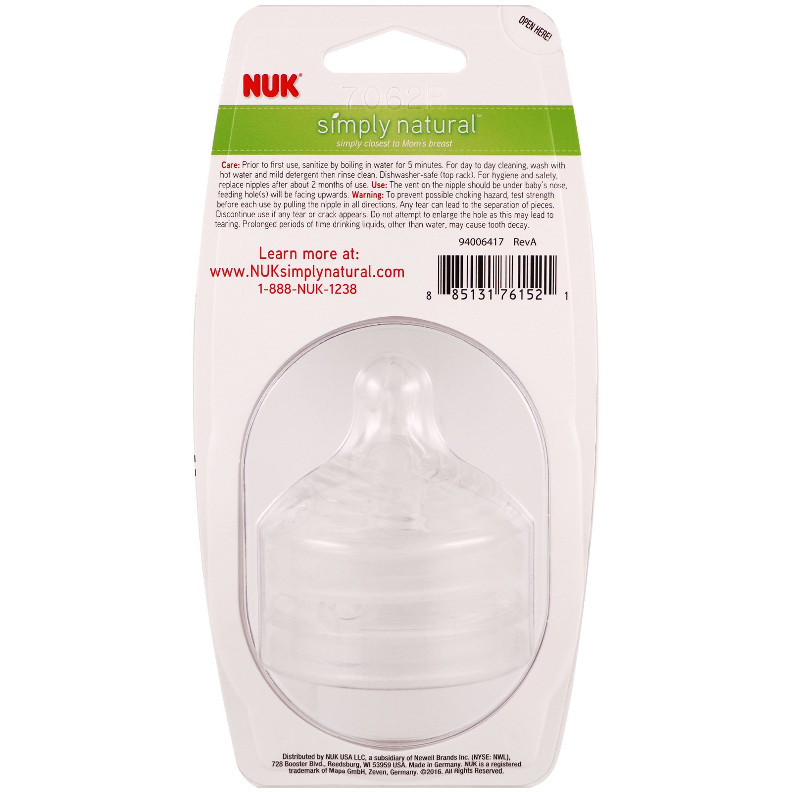 Comprar NUK, Simplesmente Natural, bico de mamadeira de baixo fluxo, 0+ Meses, 2 Pacotes - Imagem 4