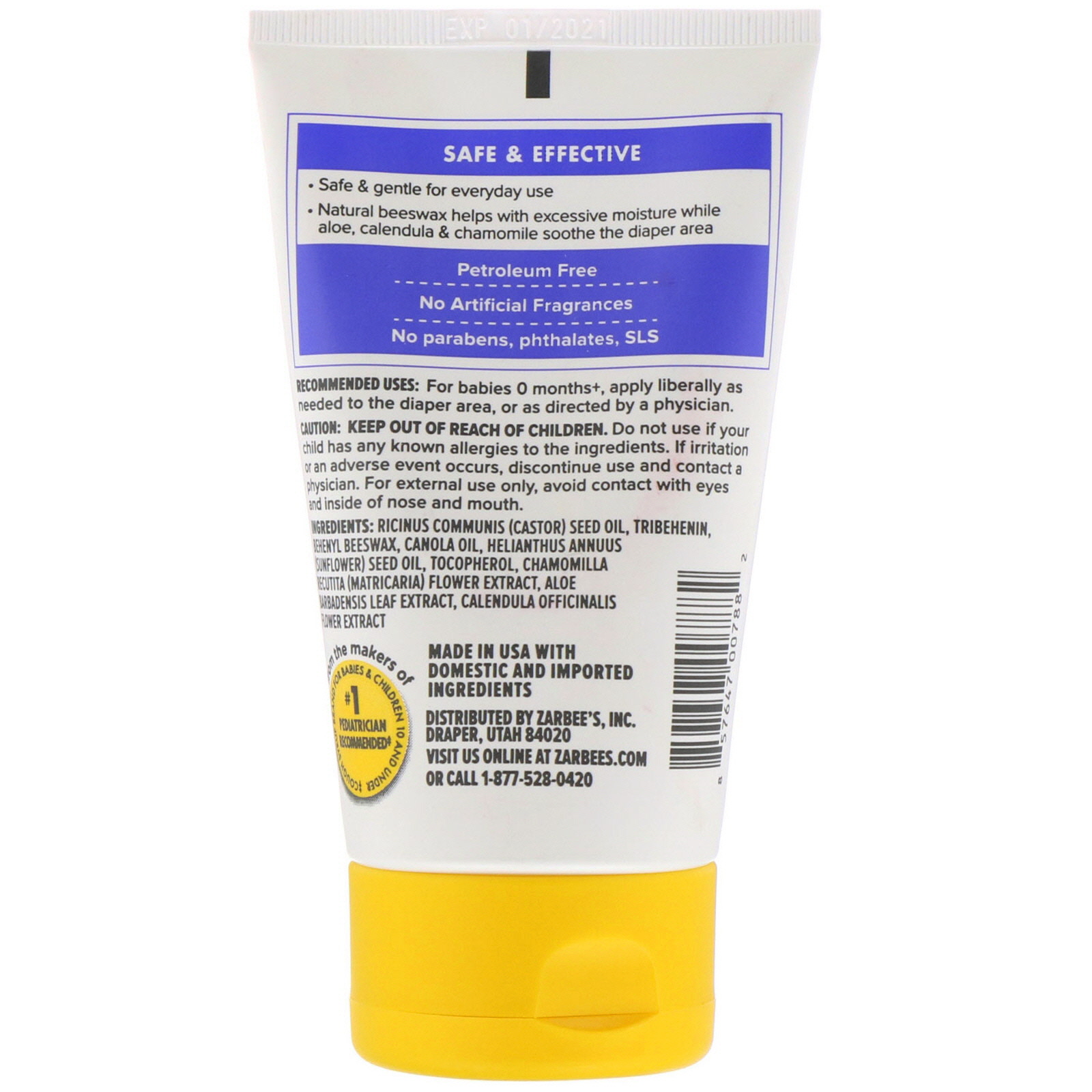 Comprar Zarbee's, Bebê, Daily Bottom Balm, 113 g (4 oz) - Imagem 2