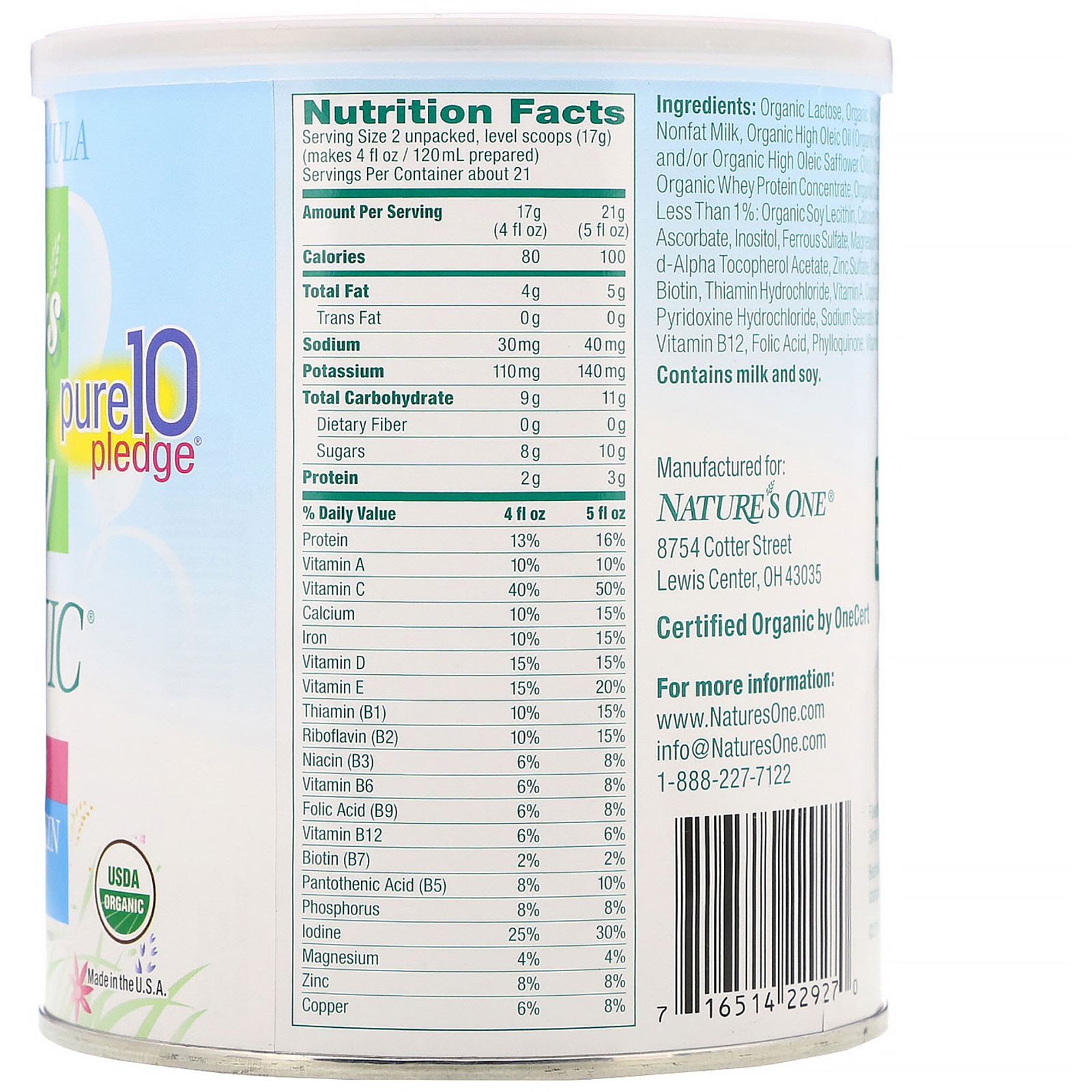 Comprar Nature's One, Toddler Formula, No GMO, Whey Protein, Dairy, 12.7 oz (360g) - Imagem 2