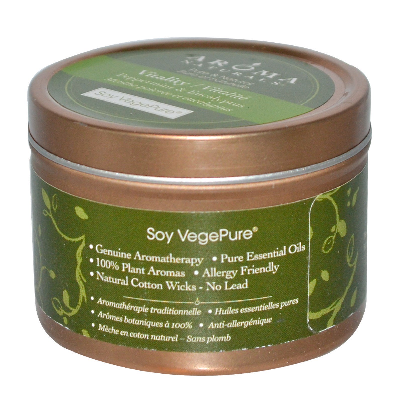 Comprar Aroma Naturals, Soy VegePure, Vitalidade, Vela para Viagens, Hortelã e Eucalipto, 2,8 oz (79,38 g) - Imagem 2