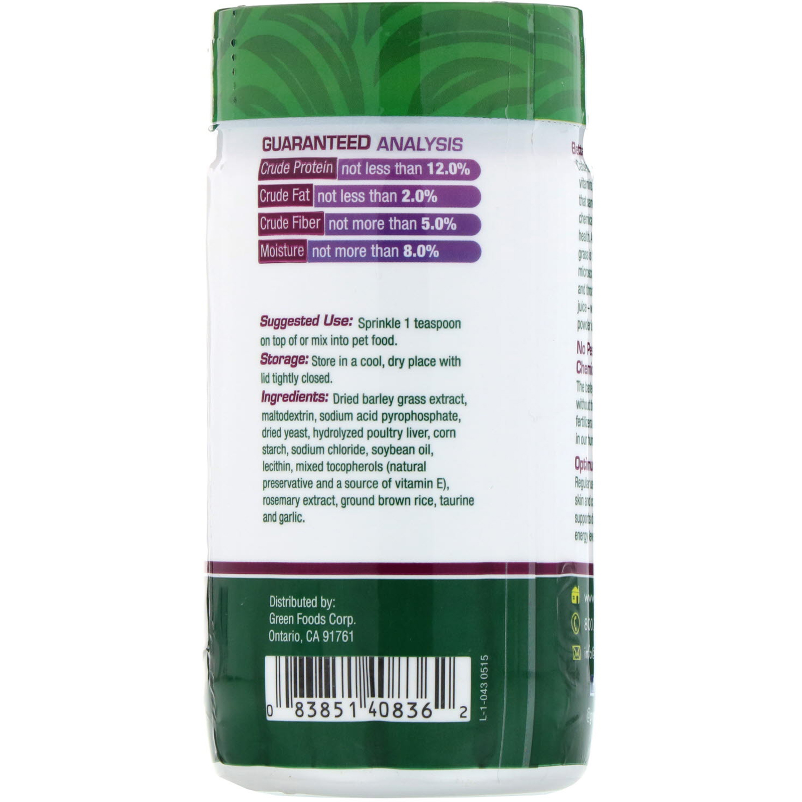 Comprar Green Foods , Barley Dog, 3 oz (85 g) - Imagem 2