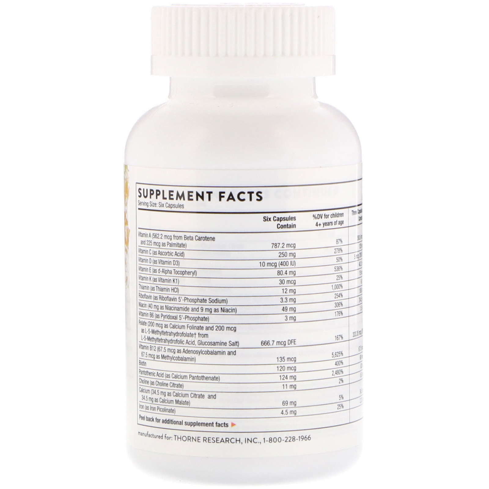 Comprar Thorne Research, Children's Basic Nutrients, 180 Capsules - Imagem 2