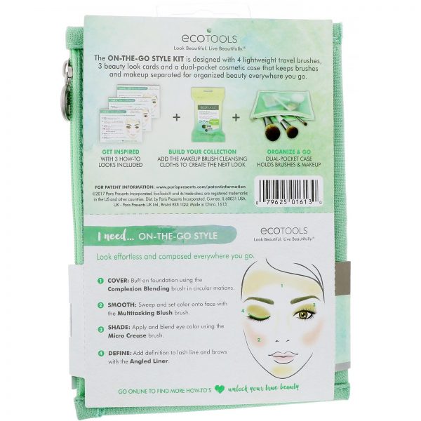 Comprar EcoTools, Kit de Pincéis para Viagem, Kit de 4 Unidades e Estojo com Dois Bolsos - Imagem 4