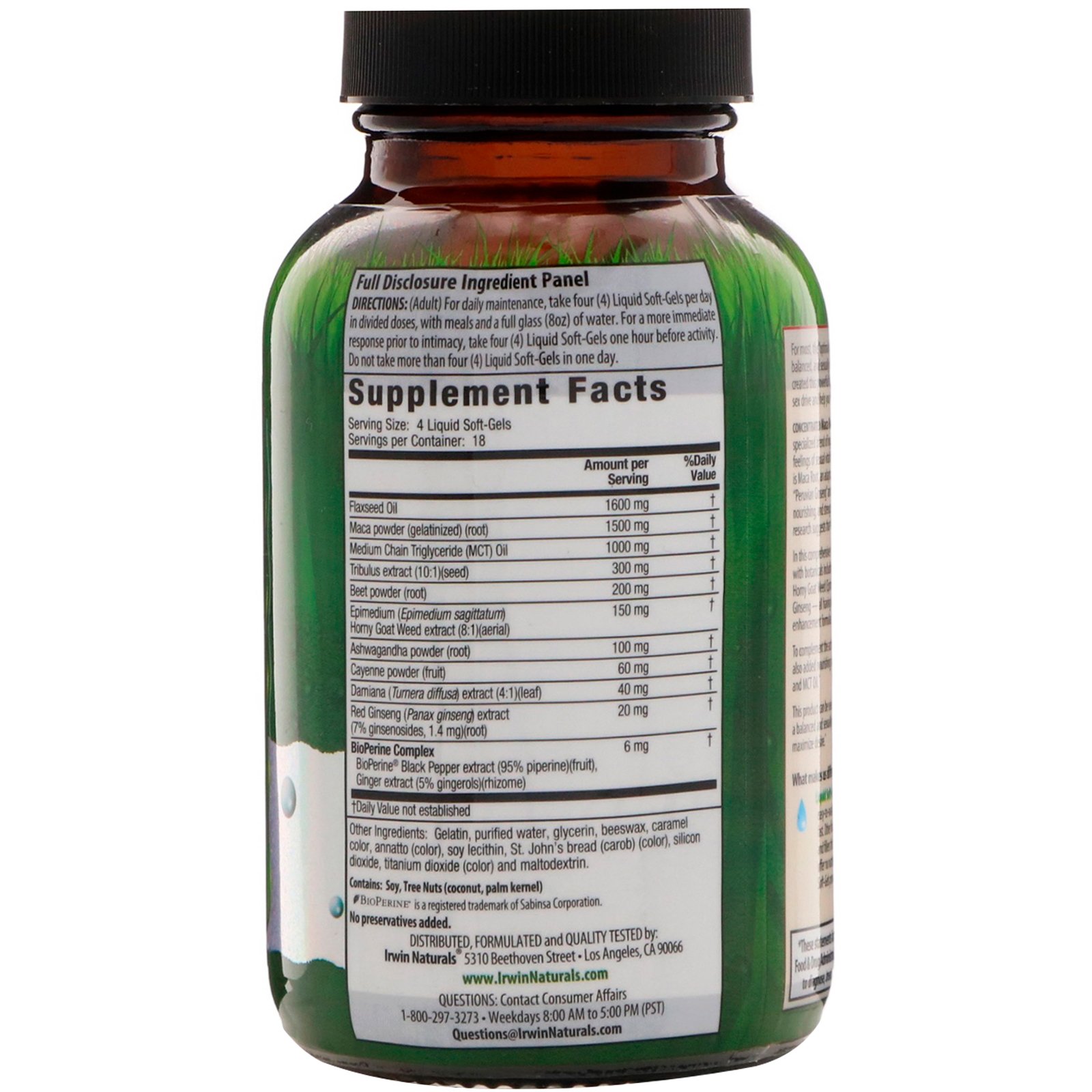 Comprar Irwin Naturals, Maca Concentrada e Ashwagandha, 75 Cápsulas Softgel Líquidas - Imagem 2
