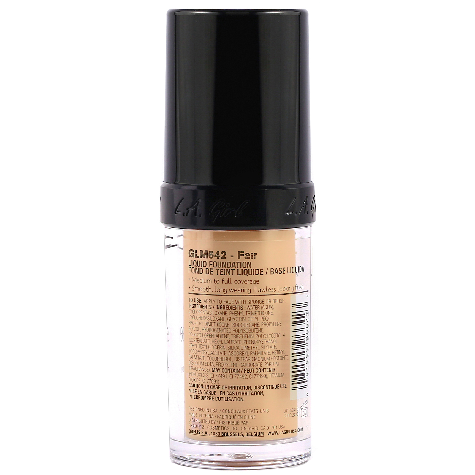 Comprar L.A. Girl, Base, Pro Coverage HD Foundation, clara, 28 ml - Imagem 2